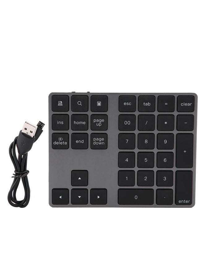 Thoraya - Black 34 Keys Mini Numpad Wireless Bluetooth Numeric Keypad For Apple PC - Image 1