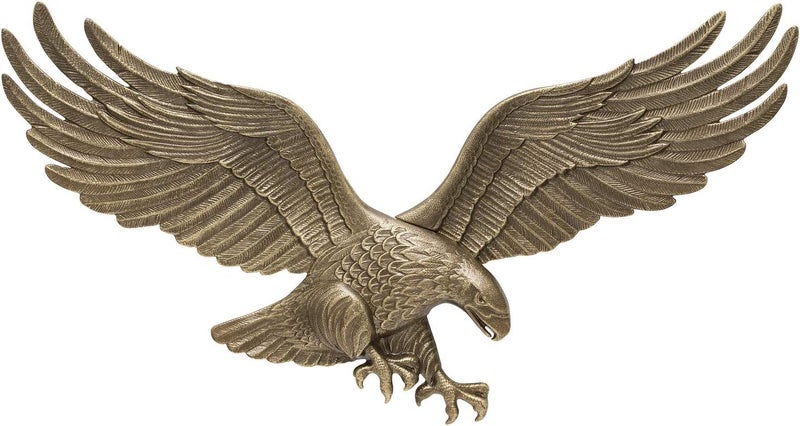 Whitehall Products Decorative Wall Eagle - 29-Inch Antique Brass Sculpture - Image 1