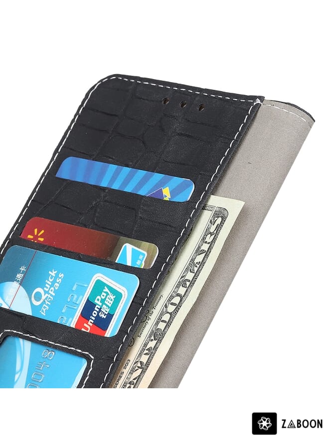 Zaboon Protective Case For Motorola Moto G Power 2022 Crocodile Texture Horizontal Flip Leather - Image 5