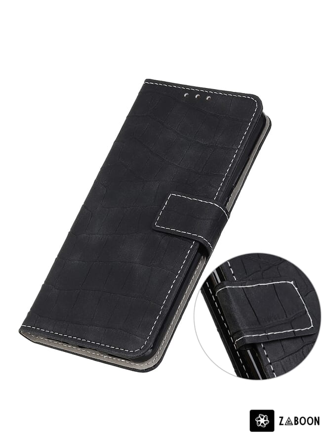 Zaboon Protective Case For Motorola Moto G Power 2022 Crocodile Texture Horizontal Flip Leather - Image 4