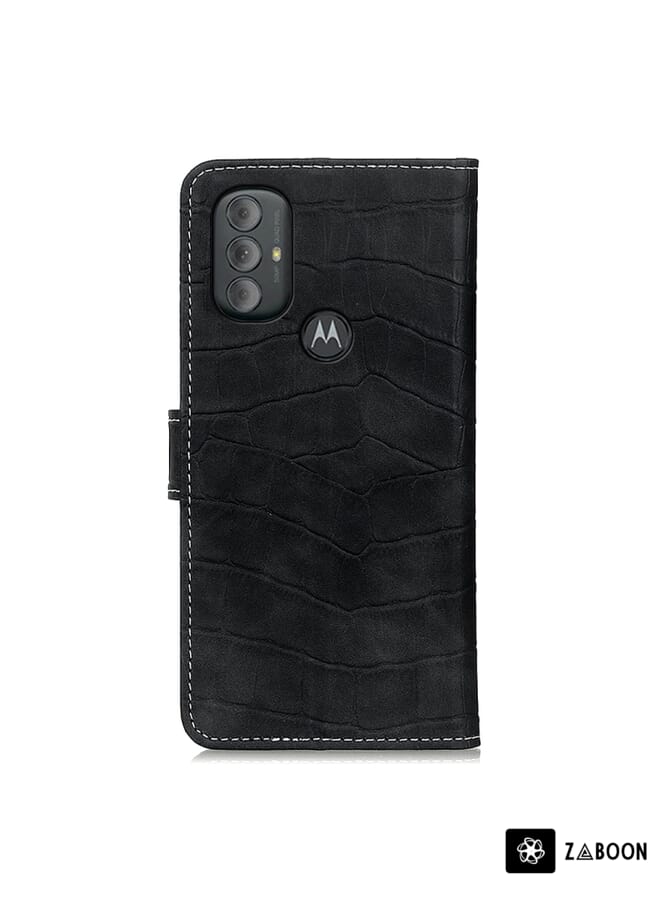 Zaboon Protective Case For Motorola Moto G Power 2022 Crocodile Texture Horizontal Flip Leather - Image 3