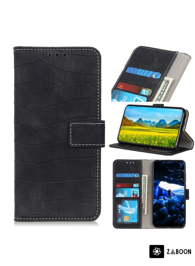 Zaboon Protective Case For Motorola Moto G Power 2022 Crocodile Texture Horizontal Flip Leather - Image 1