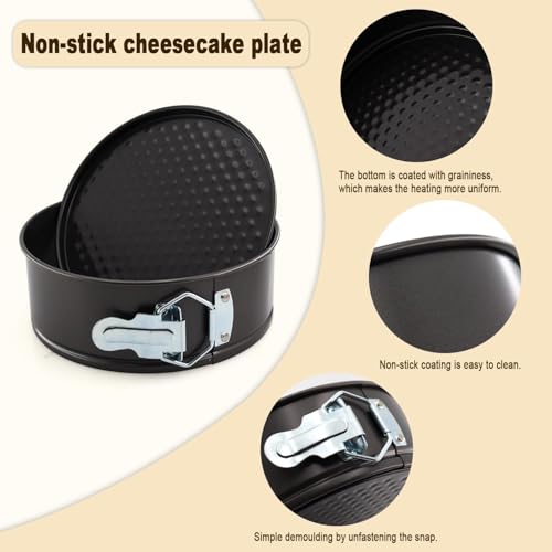 PureBake 4 Inch Non-Stick Round Cake Pan - Teflon Coated, Carbon Steel Mini Baking Pan for Cheesecakes, Pies, Quiches, and Small Desserts - Oven & Microwave Safe - 1 PCS Black - Image 4