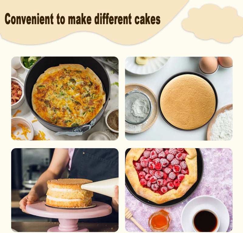 PureBake 4 Inch Non-Stick Round Cake Pan - Teflon Coated, Carbon Steel Mini Baking Pan for Cheesecakes, Pies, Quiches, and Small Desserts - Oven & Microwave Safe - 1 PCS Black - Image 5