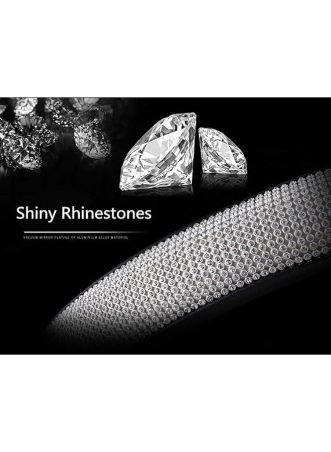 يو شوب غطاء طارة دركسيون السيارة مزين بأحجار الراين الكريستالية اللامعة ومصنوع من الجلد، واقي طارة دركسيون للنساء والبنات،  من يوشوب - Image 3