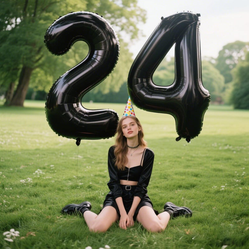 Kelfuoya 40 Inch Black Number 4 Balloon Number 4 Balloon 40 Inch, 4th 14th 24th Birthday Party Decorations for Boy or Girl Huge Mylar Anniversary Party Supplies - Image 5