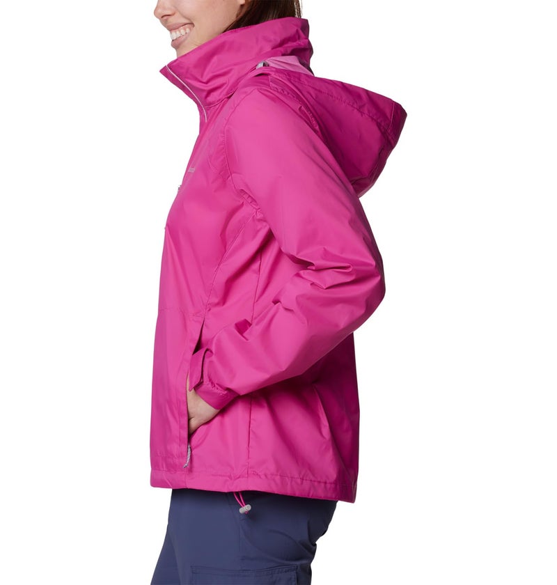 Columbia Womens Switchback IV Rain Jacket, Fuchsia, Large - Image 3
