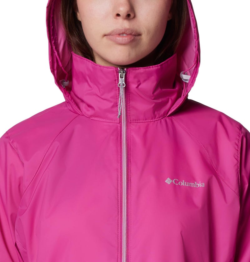 Columbia Womens Switchback IV Rain Jacket, Fuchsia, Large - Image 4