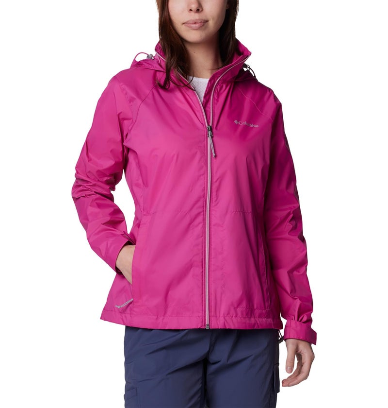 Columbia Womens Switchback IV Rain Jacket, Fuchsia, Large - Image 1