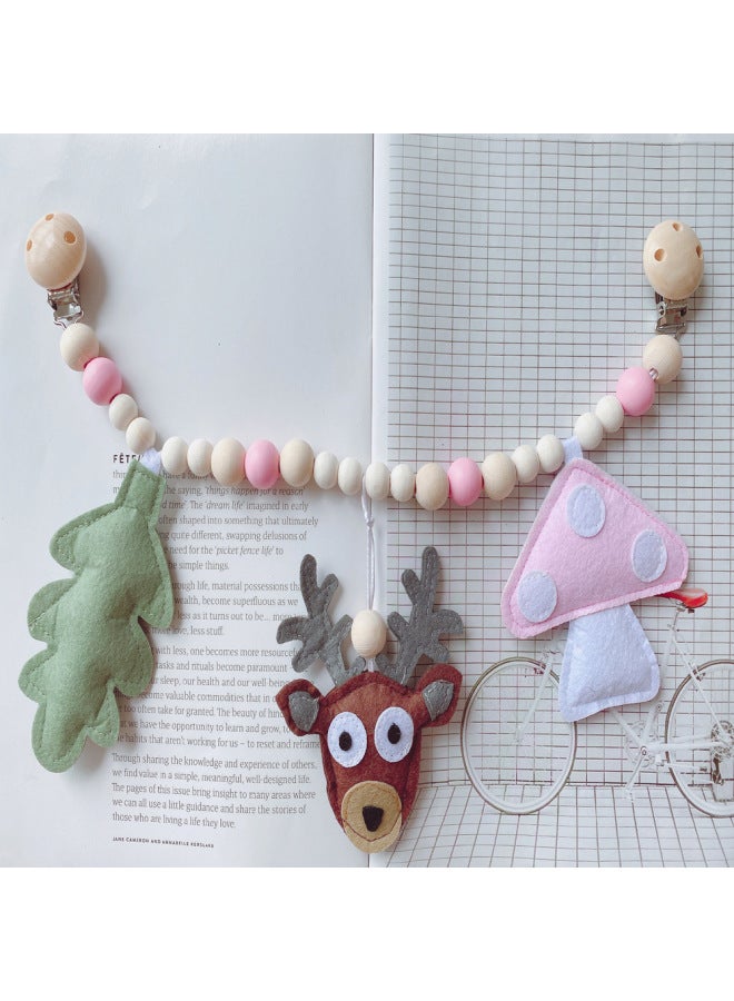 Ins Decorative Nordic Baby Bracelet Pacifier Clip Pacifier Chain Molar Educational Toy Baby Car Clip Bracelet-Color:Baby Car Clip: 8  - Image 3