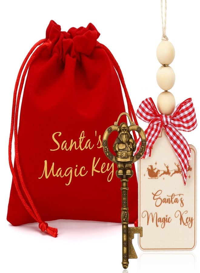 AUGSUN Christmas Santa's Magic Key, Vintage Santa Claus Magic Key for No Chimney Houses Metal Key Ornaments for Xmas Holiday Tree Decor - Image 1
