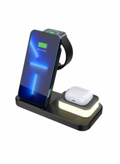 XiuWoo Wireless Charger, 3-in-1 Charging Station Dock Stand with Night Light  - Image 1