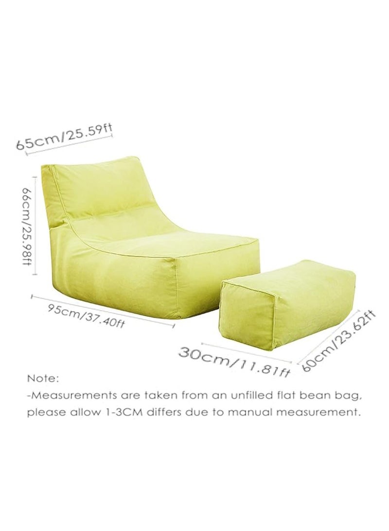 Hihonor Machine Washable Polyester Bean Bag Chair with Removable Cover and Ottoman Set, Multipurpose Lounger with No Filler for Living Room - Weave One Piece, Electricity-Free, Wood-Free - Image 4