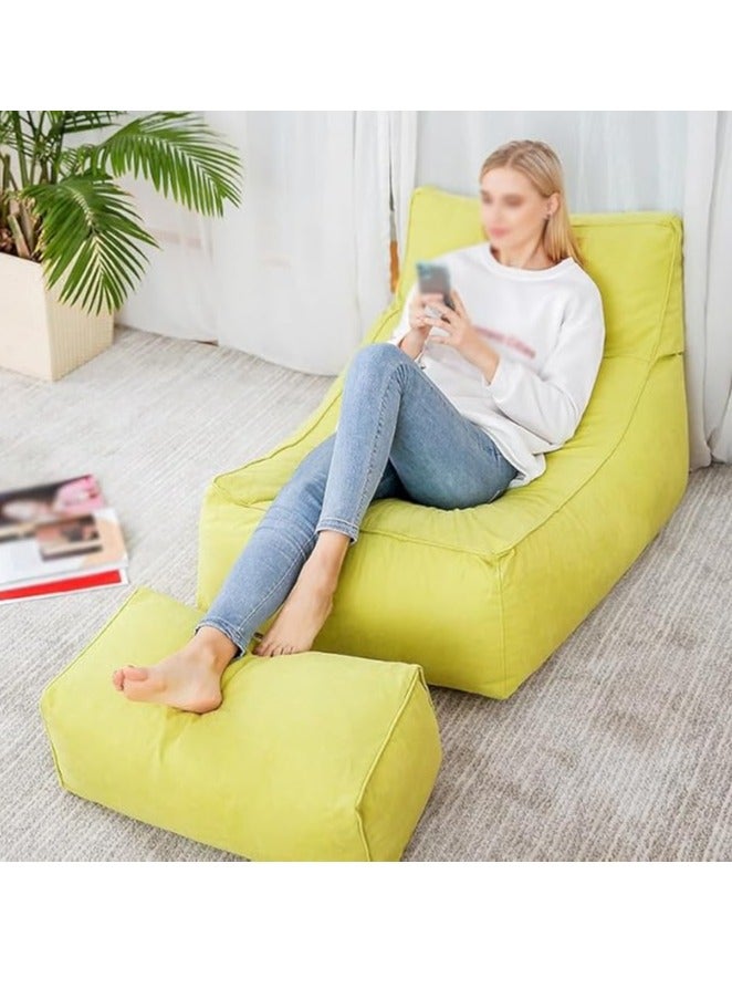 Hihonor Machine Washable Polyester Bean Bag Chair with Removable Cover and Ottoman Set, Multipurpose Lounger with No Filler for Living Room - Weave One Piece, Electricity-Free, Wood-Free - Image 3