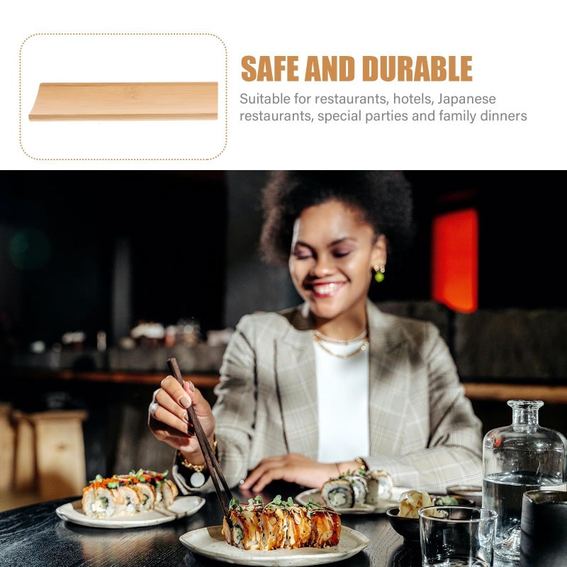 Best Sushi Serving Plates 2 Pack Rectangular Wood Display Tray Reusable Household Sashimi Plates - Image 4