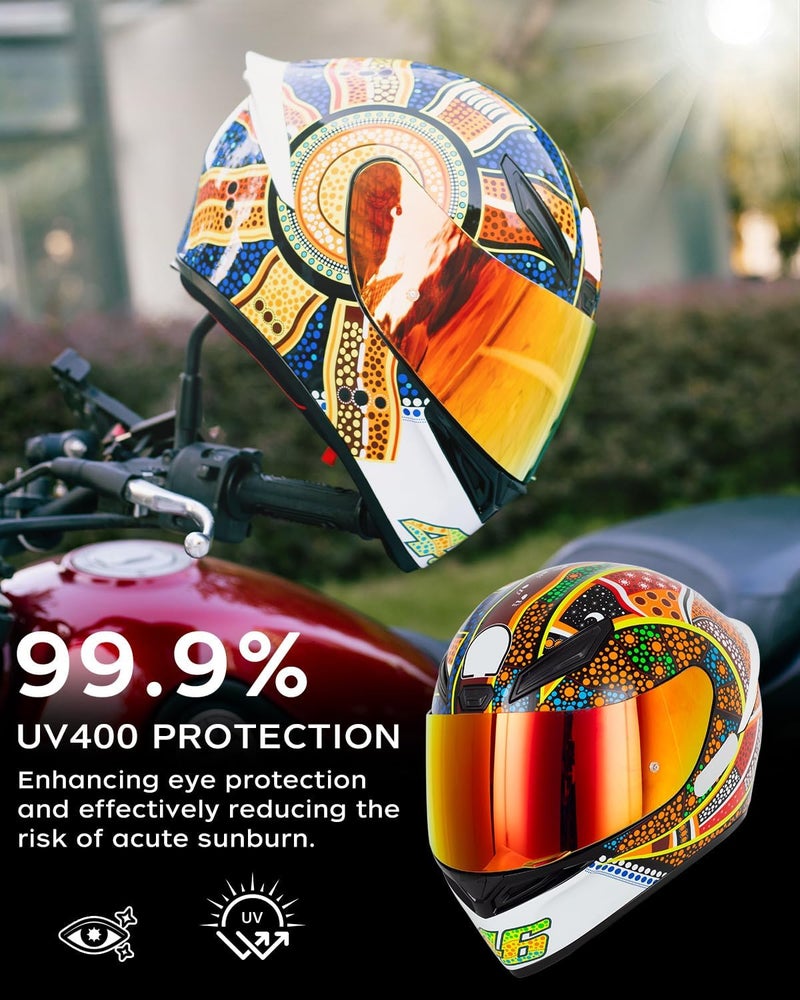 SOMAN K1 Helmet Visor Replacements, K1S Tinted Helmet Visor Compatible with K1 K1S K3SV K5 K5S UV Protection (Smoke Revo Red) - Image 4
