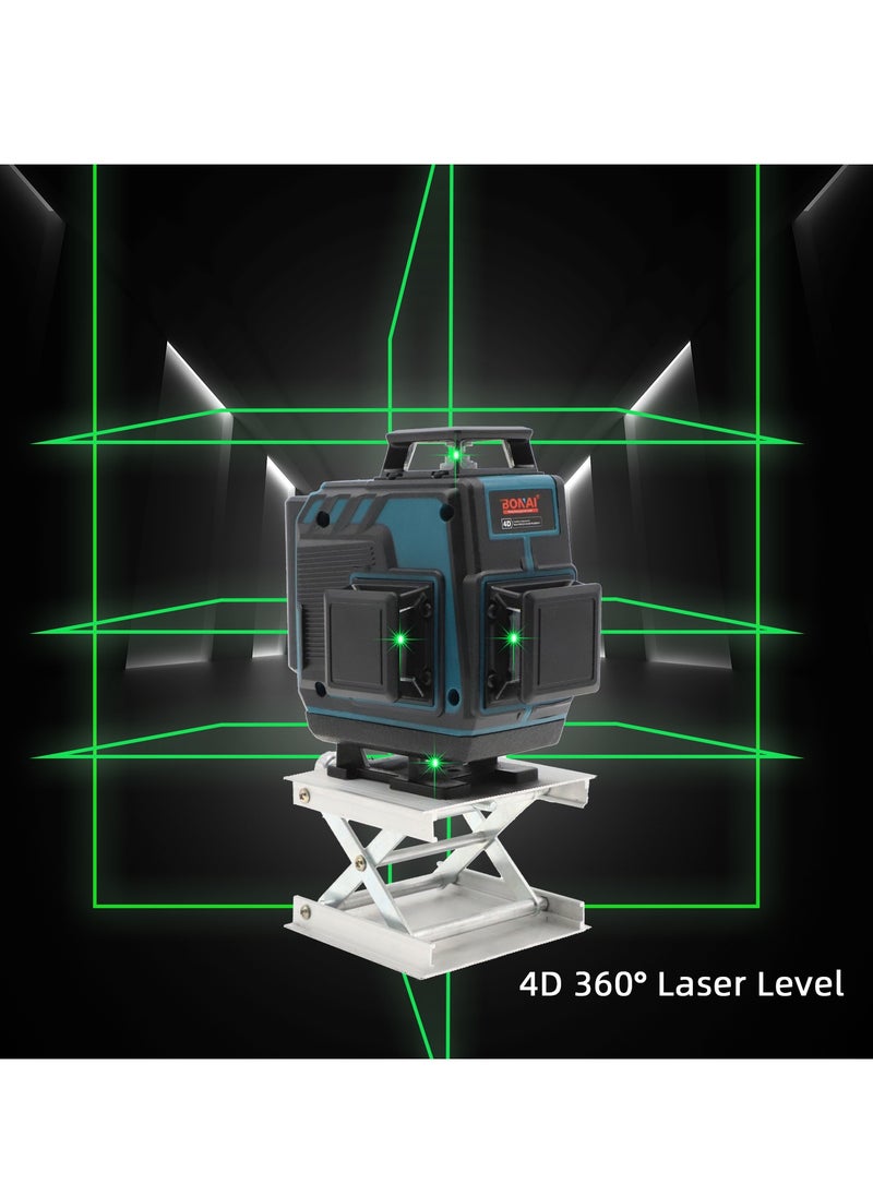 BONAI - Bonai Multifunctional 4D 16 Lines Laser Level 3° Self-leveling Machine USB Rechargeable Lithium Battery Leveling Tool with Vertical Horizontal Tilt Lines - Image 1