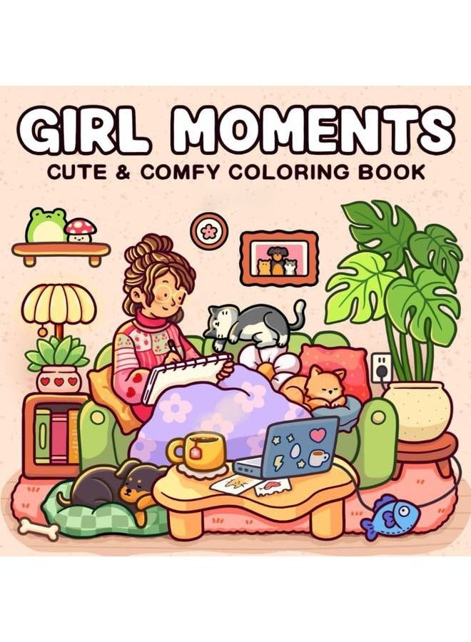 Bluejw Teenagers Children Coloring Book GIRL MOMENTS Book Easy to Follow Coloring Book Teenagers Coloring Book Children Coloring Book Girl Moments Book Teenagers Activity Book Creative Art Book Educational Coloring Stress-Relief for Kids  - Image 1