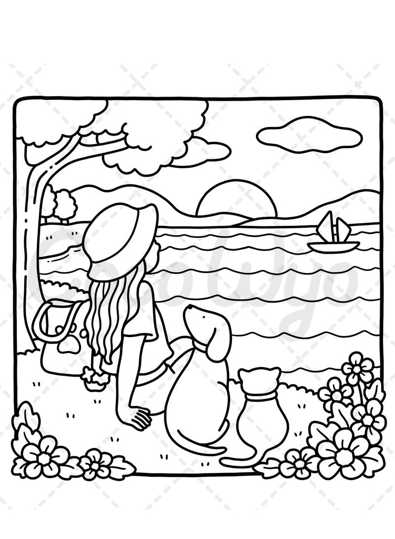 Bluejw Teenagers Children Coloring Book GIRL MOMENTS Book Easy to Follow Coloring Book Teenagers Coloring Book Children Coloring Book Girl Moments Book Teenagers Activity Book Creative Art Book Educational Coloring Stress-Relief for Kids  - Image 5
