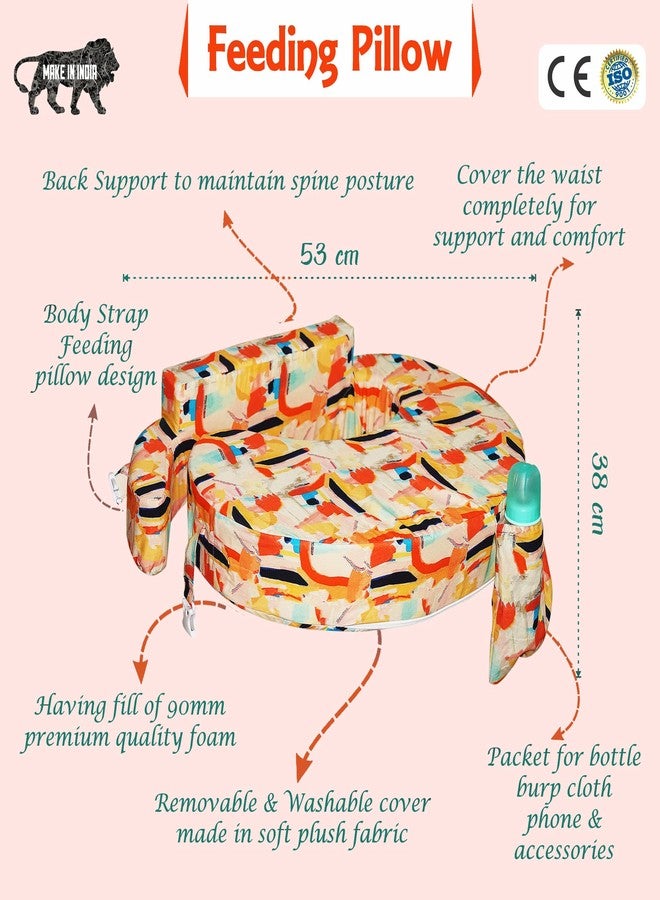 Gordon Nursing Pillow for Breastfeeding, Nursing and Posture Support with Pocket and Removable Slipcover Made in Eco Friendly Soft Fabric (Ammy) - Image 4