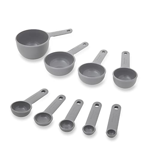 KitchenAid Universal Easy To Read Measuring Cup and Spoon Set with Soft Grip Handle for Maximum Control Hang Hole and Nesting For Easy Storage Dishwasher Safe 9 Piece Gray - Image 3