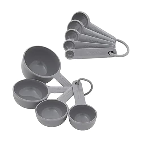 KitchenAid Universal Easy To Read Measuring Cup and Spoon Set with Soft Grip Handle for Maximum Control Hang Hole and Nesting For Easy Storage Dishwasher Safe 9 Piece Gray - Image 1