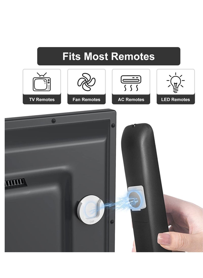 Captaintech 4 Pack Magnetic Remote Control Holder, Wall Mount Remote Holder, Self Adhesive TV Air Conditioner Remote Control Holder, Suitable for Living Room Bedroom Wall (White) - Image 4