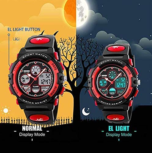 V2A Analogue - Digital Unisex-Child Watch (Red Dial Red Colored Strap, Resin) - Image 4