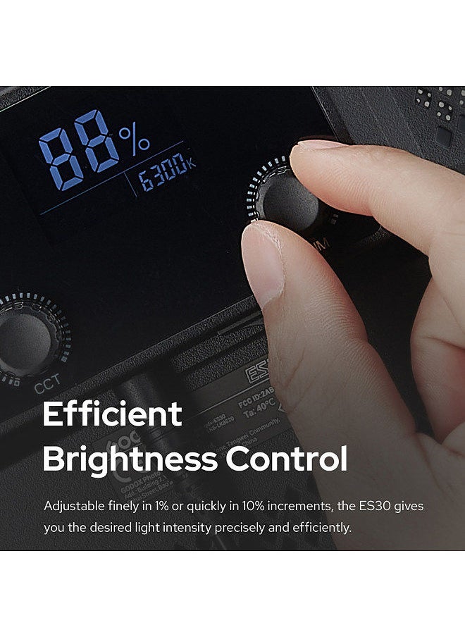 Godox - Godox ES30 E-sports LED Light Panel with C-Clamp Desk Mount Light Stand 35W 2800K-6500K Bi-color Temperature Dimmable APP Wireless Control for Game Streaming Video Conference Lighting - Image 1