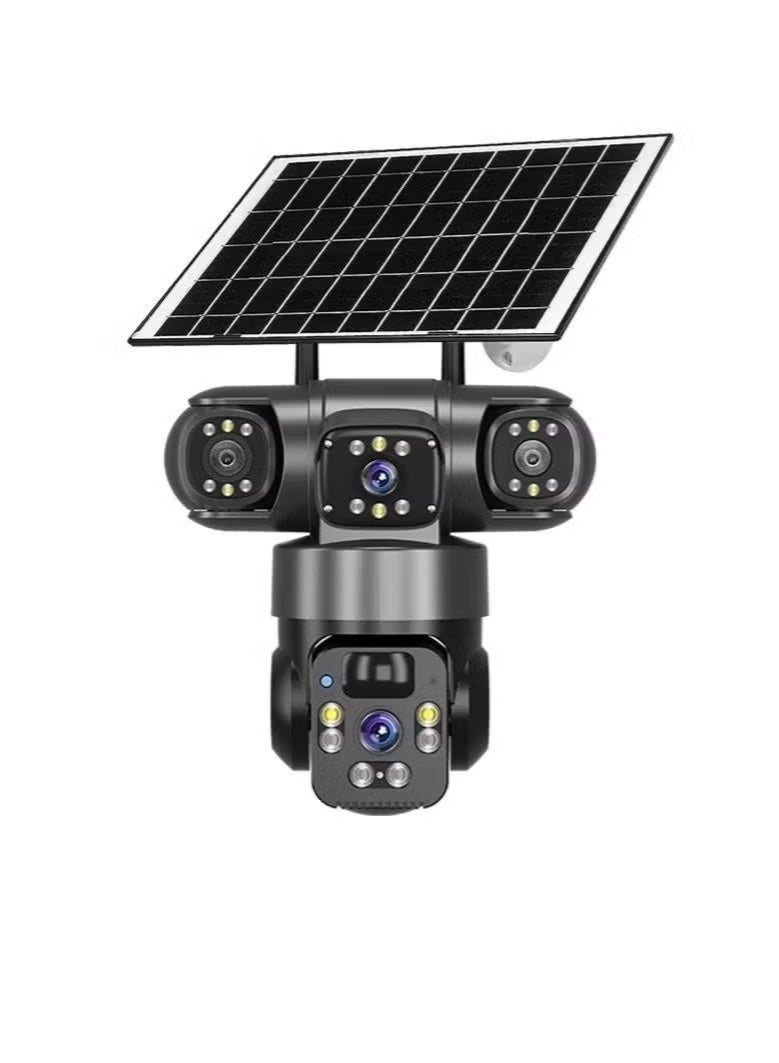 ELTRAZONE Solar-Powered 6MP Triple Lens Security Camera | 3-View Display, 4G Remote Monitoring, Infrared & Full Color Night Vision, Smart Motion Detection, Waterproof Outdoor CCTV for Home & Business - Image 3