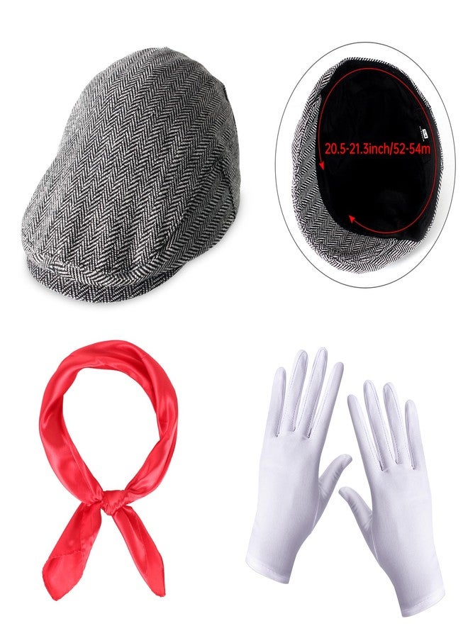 Yewong 5 Pieces Kids Chimney Sweep Costume Set Vintage Beret Hat Costume Vest Gloves Scarf and Brush Accessory for Halloween World Book Day Cosplay - Image 4