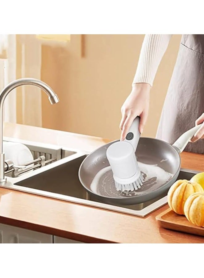 فرشاة تنظيف كهربائية دوارة مع 3 رؤوس فرشاة، فرشاة تلميع عازلة للحمام والدش وحوض الاستحمام وبوتجاز المطبخ والأرضيات والسيارة - Image 1