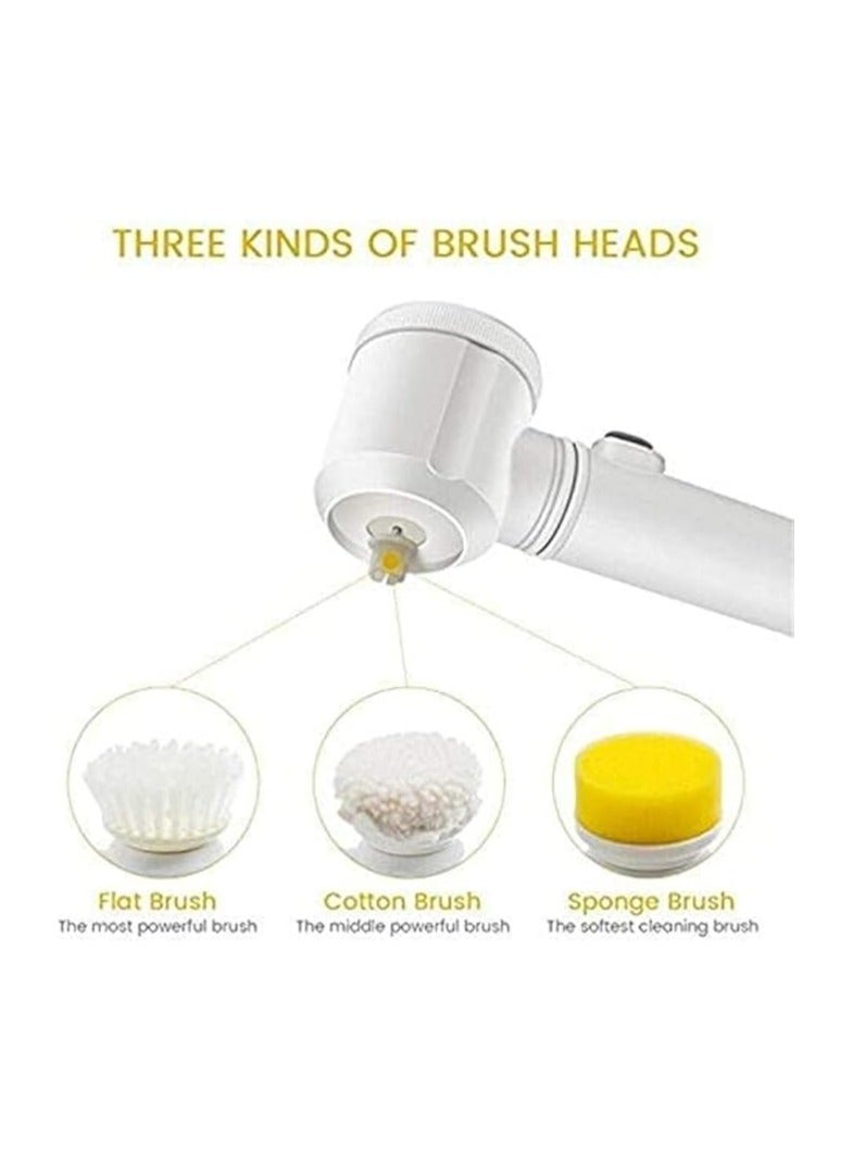 فرشاة تنظيف كهربائية دوارة مع 3 رؤوس فرشاة، فرشاة تلميع عازلة للحمام والدش وحوض الاستحمام وبوتجاز المطبخ والأرضيات والسيارة - Image 2