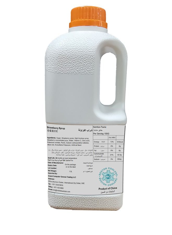 BOSTON COOLERS Strawberry Syrup Original 1.9 Ltr – Premium Fruit Syrup for Bubble Tea, Milk Tea, Boba Tea, Smoothies, Cocktails, Juices, Desserts, Toppings, Flavored Syrup - Image 3