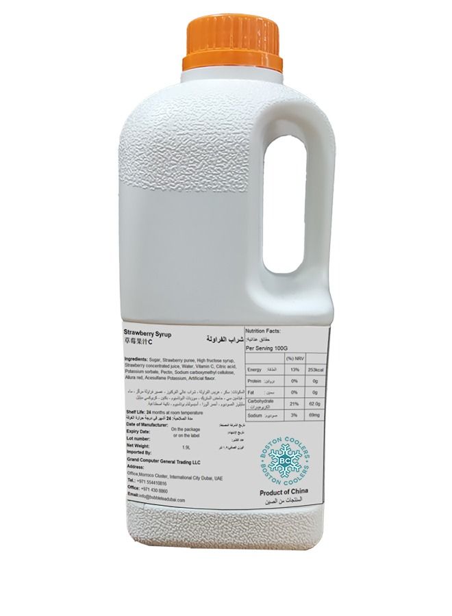 BOSTON COOLERS Strawberry Syrup Original 1.9 Ltr – Premium Fruit Syrup for Bubble Tea, Milk Tea, Boba Tea, Smoothies, Cocktails, Juices, Desserts, Toppings, Flavored Syrup - Image 2
