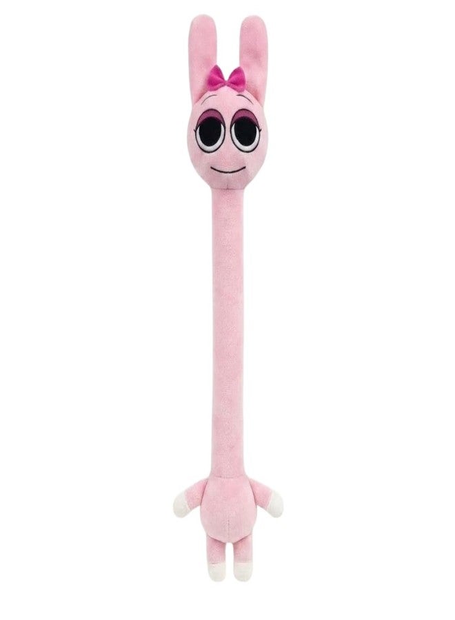 TechMax Solution Pretty Pink Bunny Long Neck Stuffed Toy Bowknot Rabbit Character Cushion Girl Room Decor Birthday Gift - Image 1