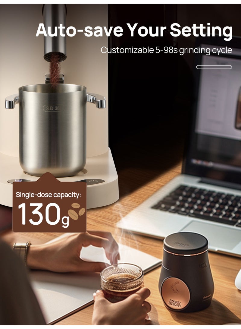 بريتيل مطحنة قهوة V60 مخروطية الشكل، مزودة بـ 60 إعدادًا قابلاً للتعديل (من 5 إلى 98 مستوى)، ومؤقت، مصنوعة من الفولاذ المقاوم للصدأ. مثالية لتحضير قهوة V60، والقهوة المقطرة يدويًا، والإسبريسو، والقهوة التركية، والقهوة المنزلية، والقهوة المكتبية، وقهوة التخييم، وركن القهوة. - Image 3