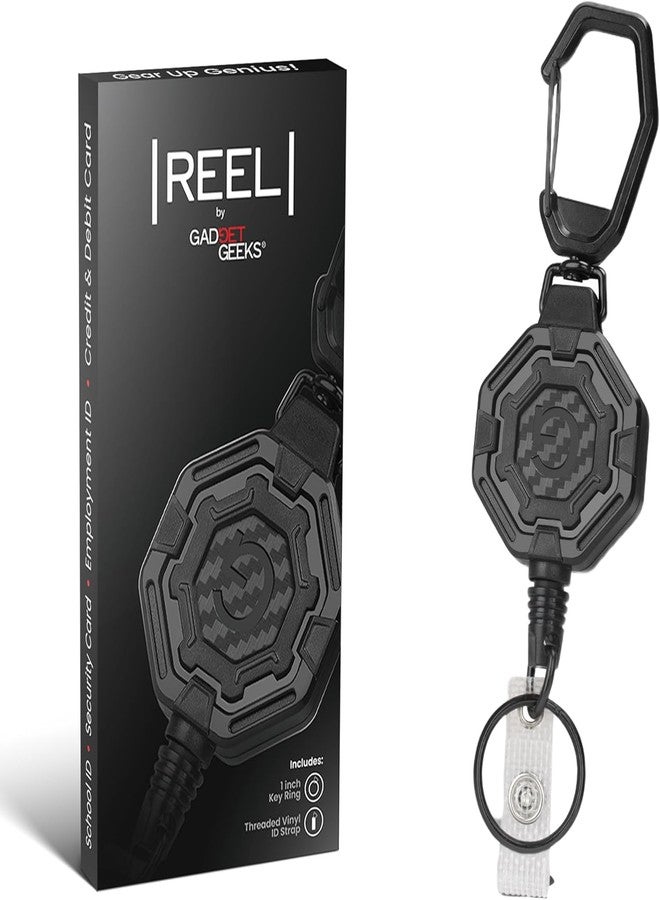 GADGET GEEKS The Ultimate Retractable ID & Keychain Carabiner - Big Clip, 32” Steel Cord, Unbeatable Durability - Perfect for Office, School, Hospital, Construction, Recreation, 8oz, 1 Pack - Image 1