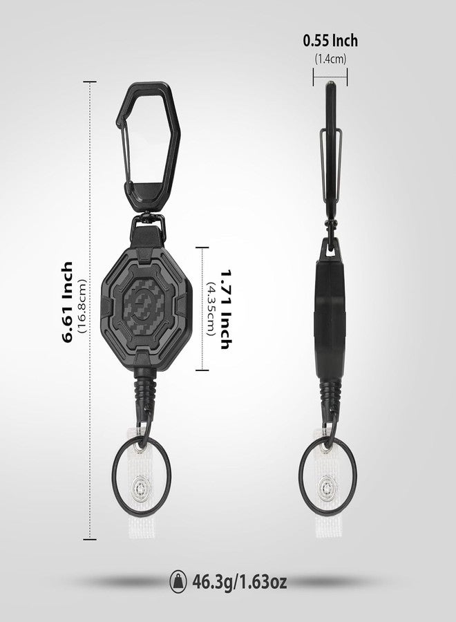 GADGET GEEKS The Ultimate Retractable ID & Keychain Carabiner - Big Clip, 32” Steel Cord, Unbeatable Durability - Perfect for Office, School, Hospital, Construction, Recreation, 8oz, 1 Pack - Image 2