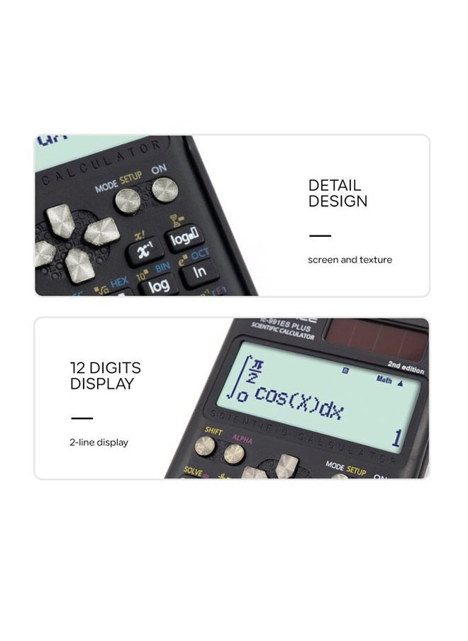 CTIFREE Fx-991Es Plus 2nd Edition Scientific Calculator Black  - Image 4