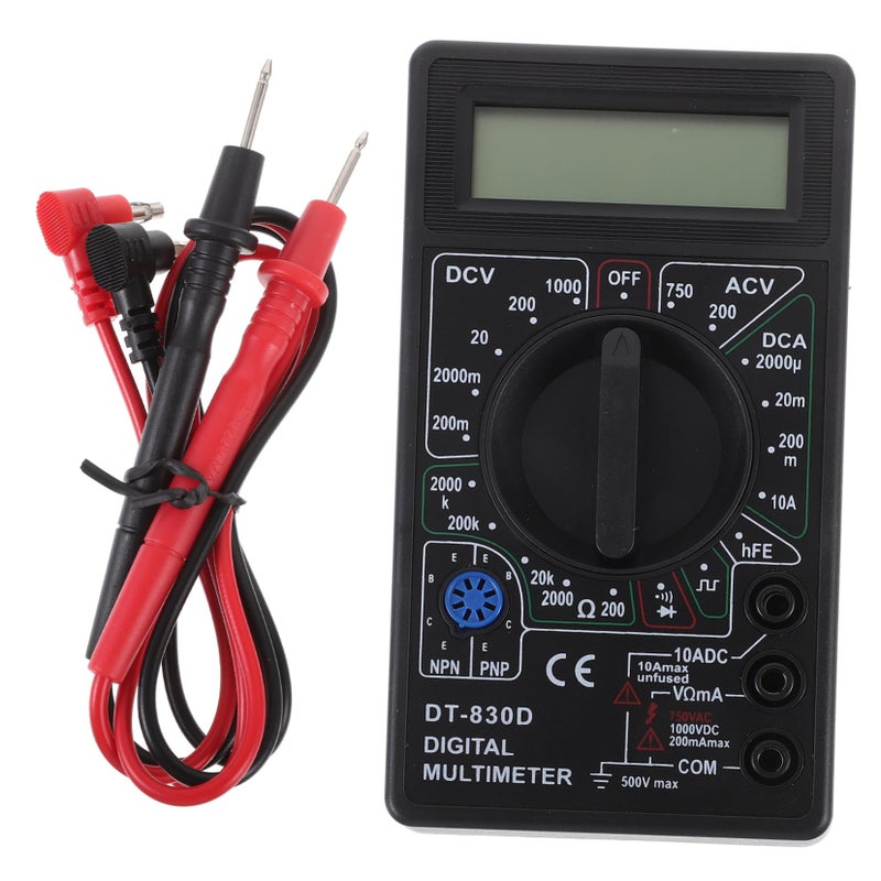830D Digital Multimeter Voltage Current Resistance Tester with LCD Display Overload Protection - Image 2