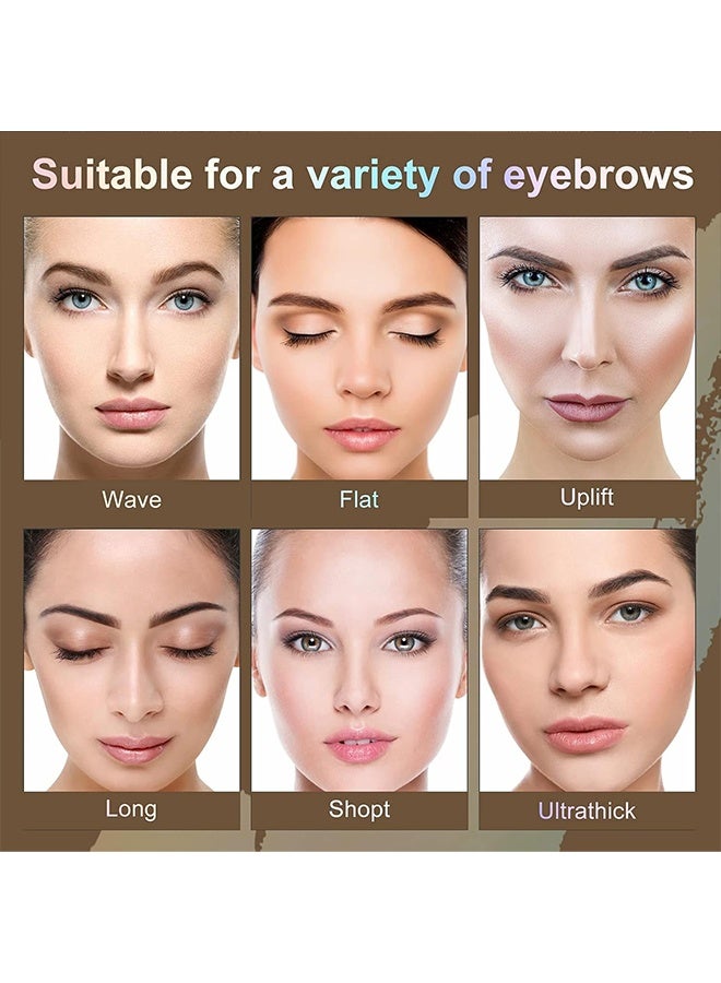 Eelhope Eyebrow Stamp, Brow Shaping Kit Definer, 10 Reusable Stencils for Women Makeup Tools (Black) - Image 4