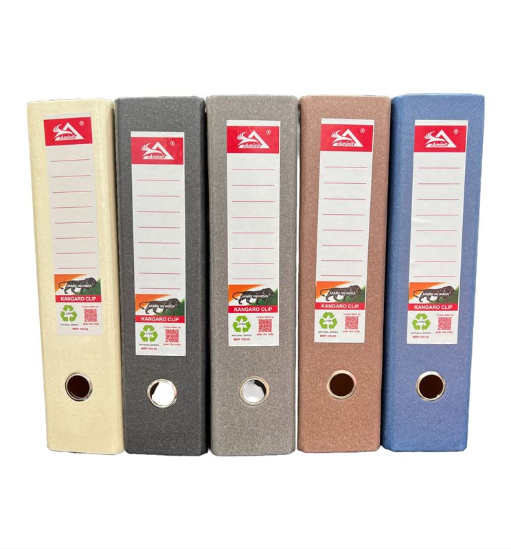 AMINIT Office Lever Arch Clip Binder Box File Folder Index Cover Best for A4 Size Documents (Black) - Style Pack of 4 (kangaro Clip) - Image 5