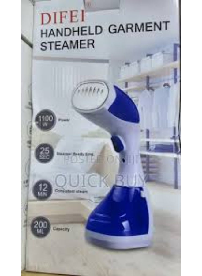 Garment Steamer Iron High-Power Handheld Garment Steamer Clothes Steamer Portable Steam Iron 200ml Detachable Tank Anti-Drip Technology 1100 W Blue/White - Image 1