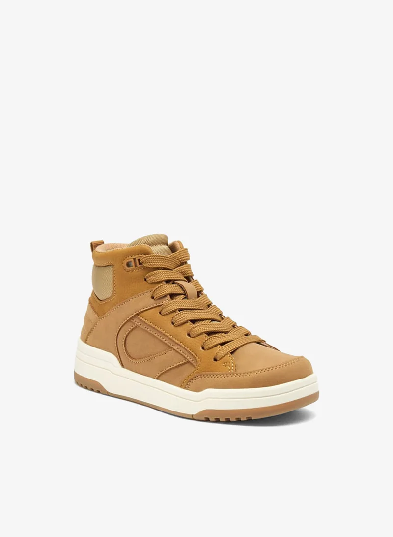 Mister Duchini Boys Panelled High Top Sneakers with Zip Closure