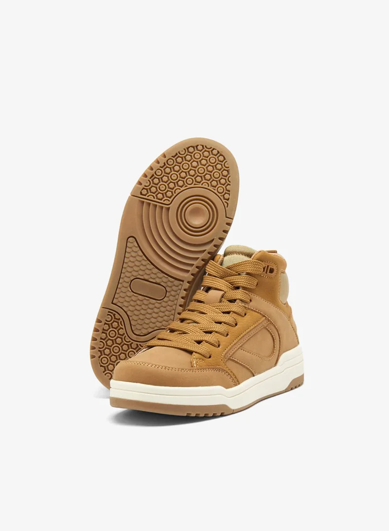 Mister Duchini Boys Panelled High Top Sneakers with Zip Closure