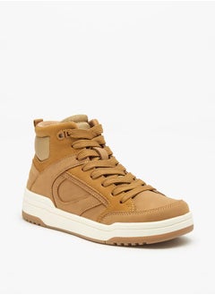 Mister Duchini Boys Panelled High Top Sneakers with Zip Closure  - Image 1