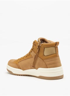 Mister Duchini Boys Panelled High Top Sneakers with Zip Closure  - Image 2