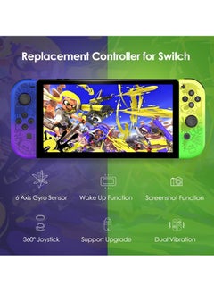SWITCH 0 Joy Cons Wireless Controller for Nintendo Switch L/R Controllers Replacement Compatible with Nintendo Switch Lite OLED Joystick with Wake-up Screenshot Dual Vibration Motion Control Function  - Image 5