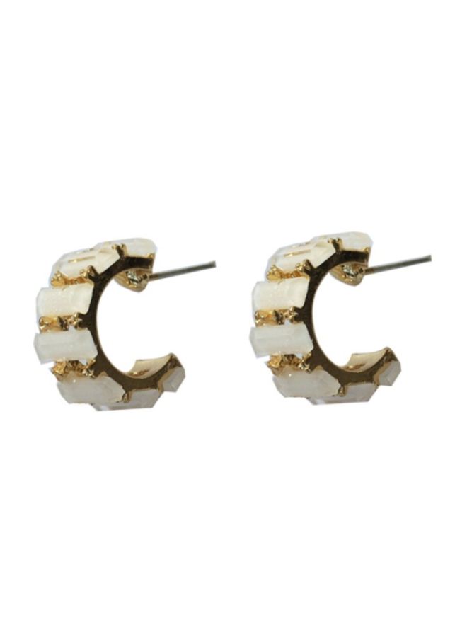 اليشمك أقراط من الفضة الإسترليني عيار 925 مرصعة بحجر الراين - Image 1